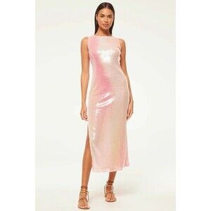 MISA LOS ANGELES NAKIA DRESS - SEQUIN OMBRE Pink Midi Size S NWT